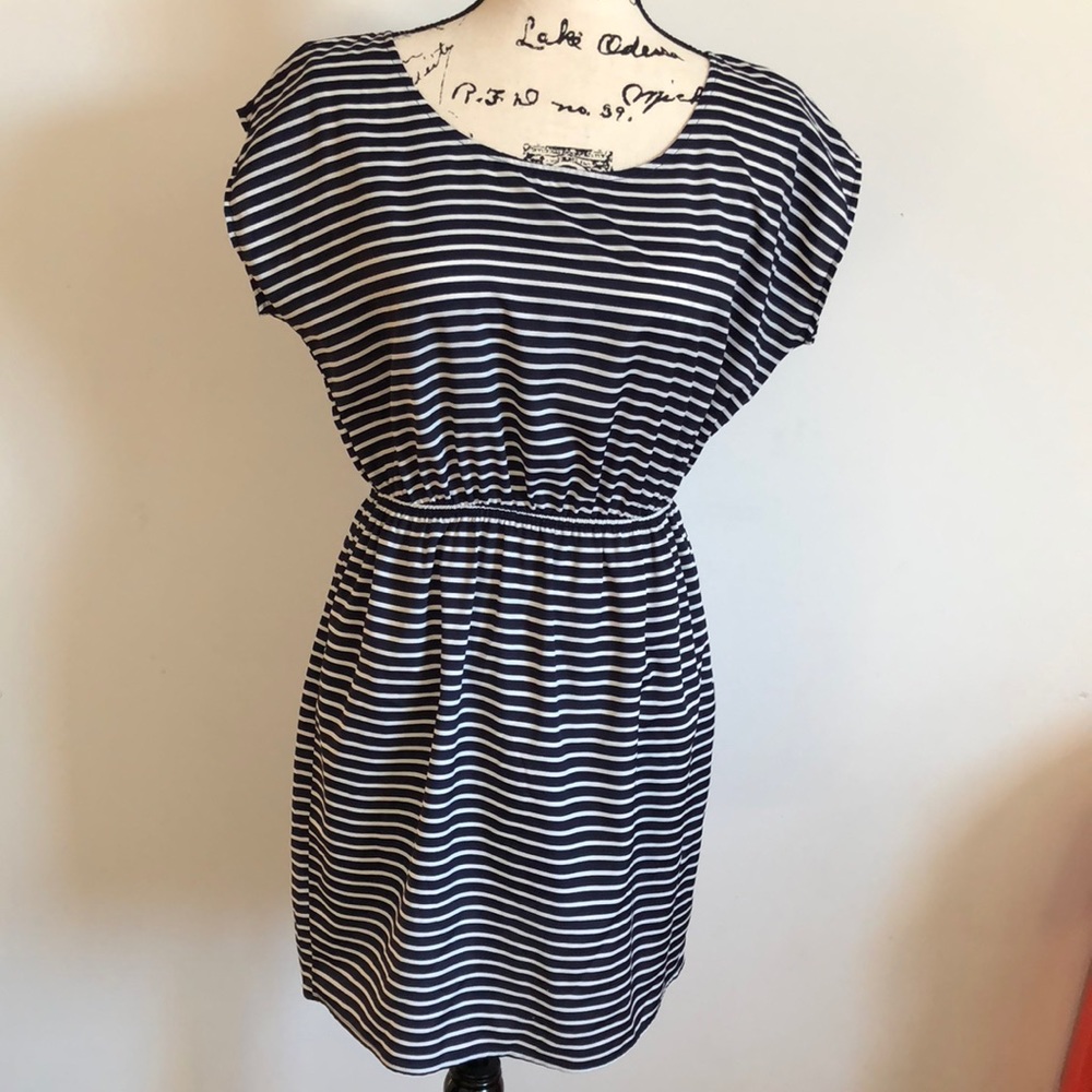 Navy striped dress